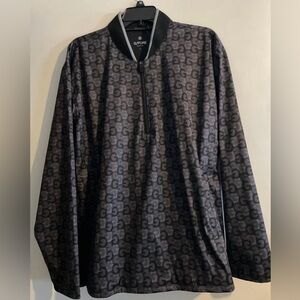 G/Fore GFore Men’s Large Onyx Logo Pop Over Breaker Quarter Zip